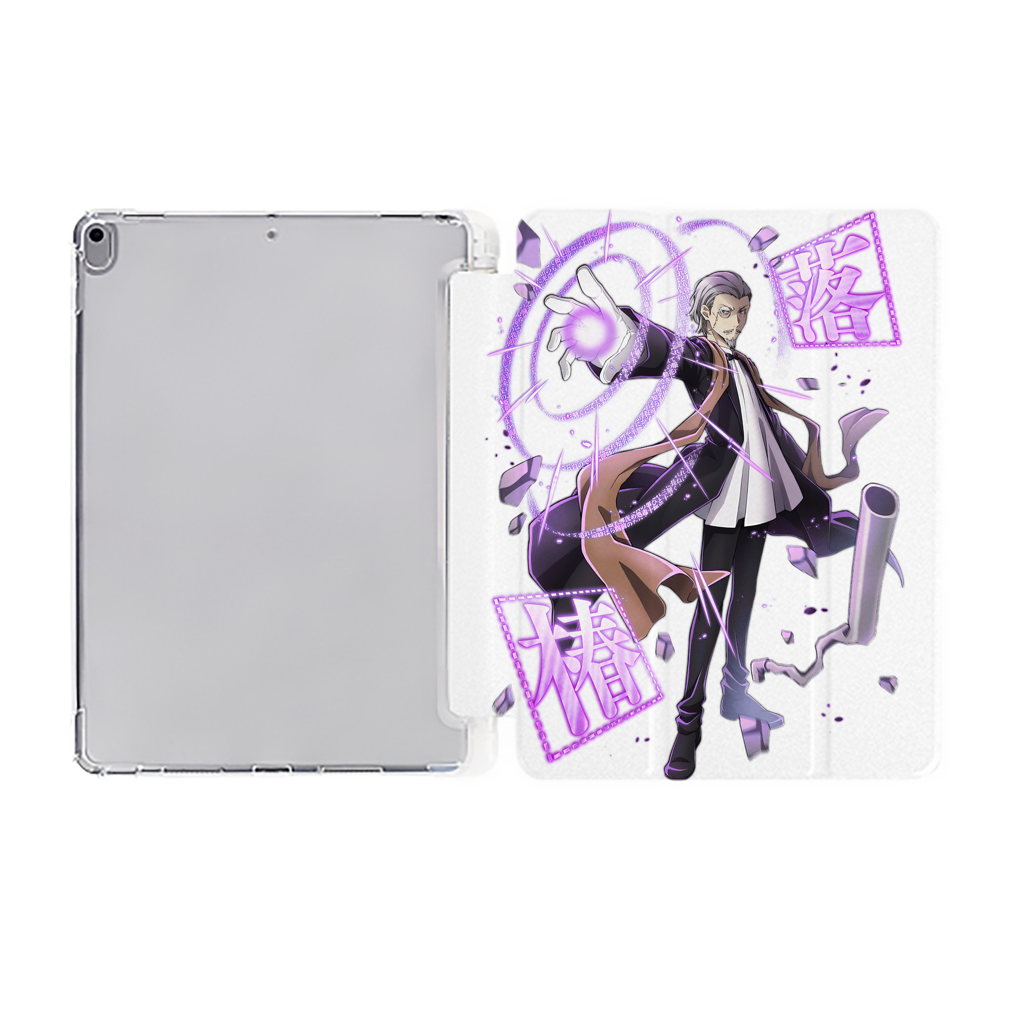 （画像用） 文豪ストレイドッグス Bungo Stray Dogs IPad ケース ペン収納付き 三つ折りスタンド PUレザー×シリコン 対応機種9.5/10.5/10.9インチ